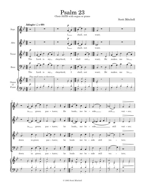 Psalm 23 Sheet music for Voice, Organ | Download free in PDF or MIDI ...