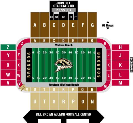 Western Michigan Football Stadium Seating | Elcho Table