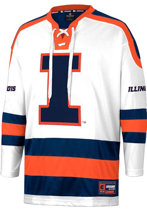 Colosseum Illinois Fighting Illini Mens White Czerik Hockey Jersey