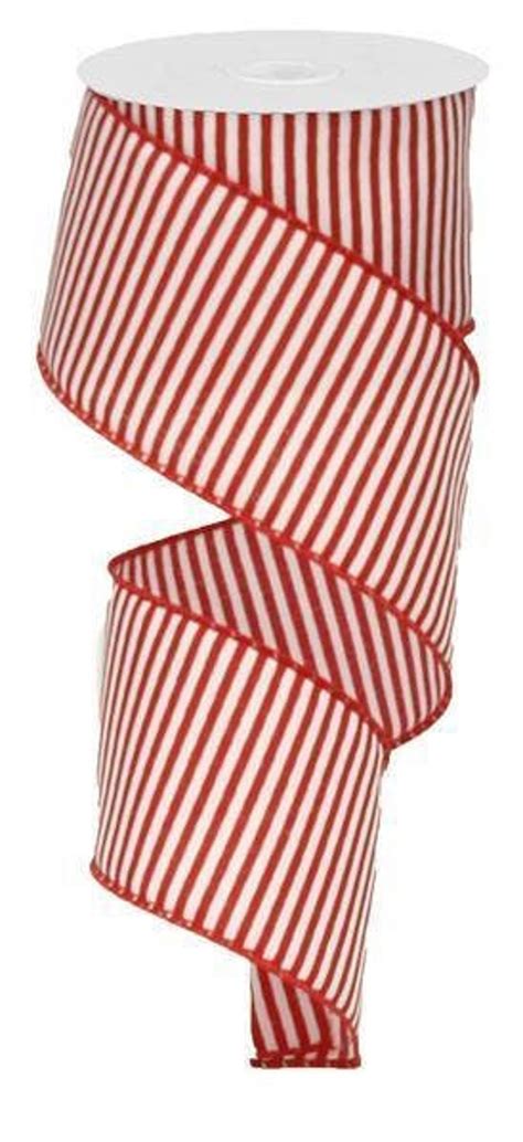 Red Striped Ribbon Red White Horizontal Striped Ribbon 2.5 - Etsy