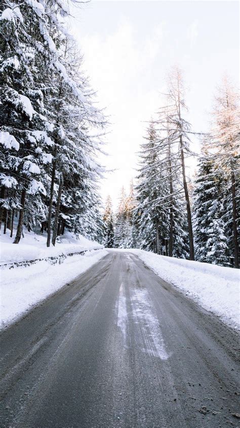 Snowy Road Winter Landscape Wallpapers - Wallpaper Cave