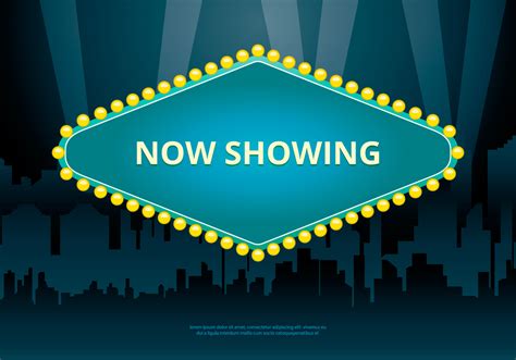 Hollywood Lights Movie Sign Template and Cityscape 136399 Vector Art at Vecteezy