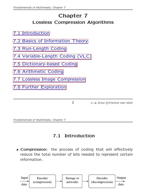 Chapter 07 - Lossless Compression Algorithms | PDF | Data Compression | Code