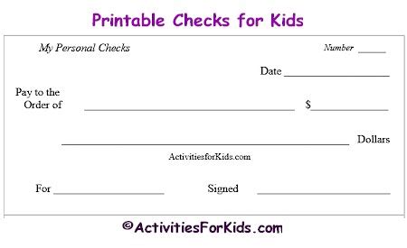 Printable Blank Checks For Students | shop fresh