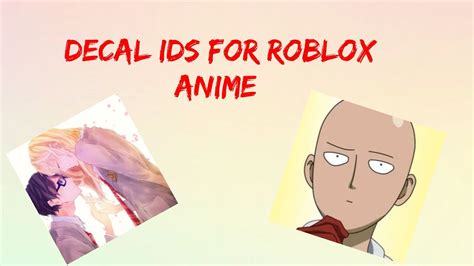 Roblox anime decal ids - YouTube