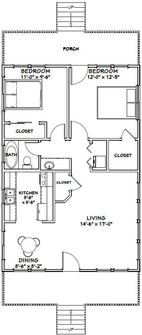 the floor plan for a two bedroom cabin with lofts and living room, as well as