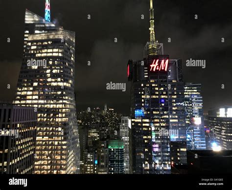 New York City skyline at night Stock Photo - Alamy