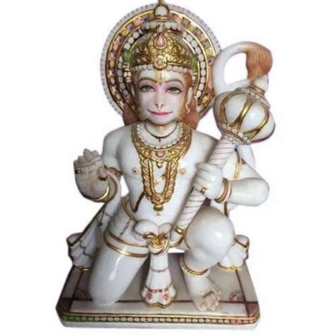 Mayuri Arts White Marble Bajrang Bali Statue, For Worship at Rs 20000 ...