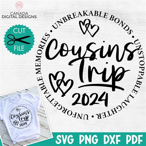 Cousins Trip 2024 Svg, Cousins Weekend 2024 Svg, Cute Girls Trip Shirt ...