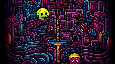 Premium AI Image | PacMan maze background