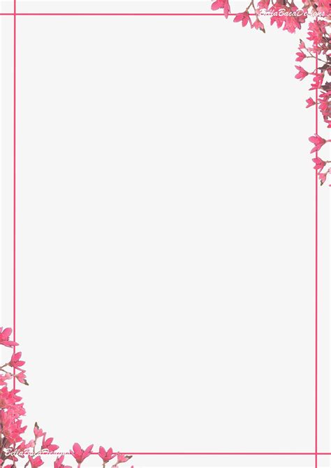 Buy Printable Pretty in Pink Floral Flower Page Border and Page Corner Designs A4 PNG PDF ...