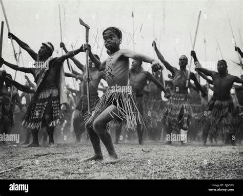 A young Maori leads warriors in a war dance. February 20, 1934. (Photo by The Auckland Weekend ...