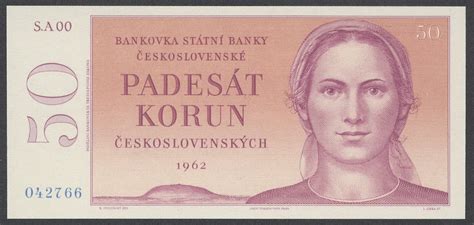 Czechoslovakia banknotes 50 Czech Korun banknote of 1962|World ...