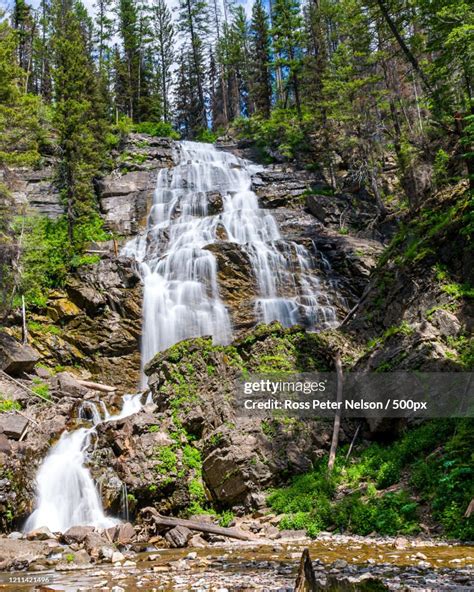 Scenic View On Waterfall Morrell Falls Montana Usa High-Res Stock Photo ...