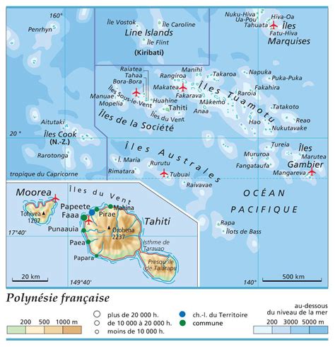 Carte de la Polynésie Française - Plusieurs cartes îles