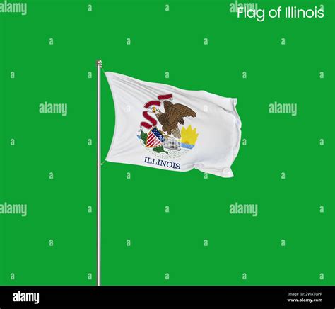 High detailed flag of Illinois. Illinois state flag, National Illinois ...