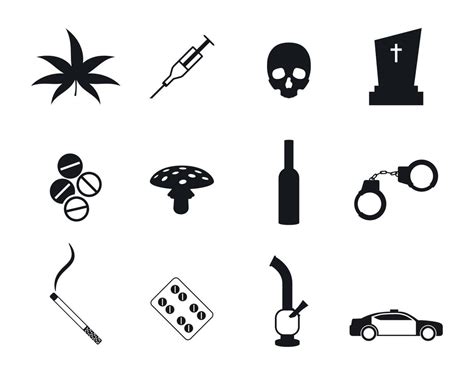 Set of isolated icons on a theme drugs 17533479 Vector Art at Vecteezy