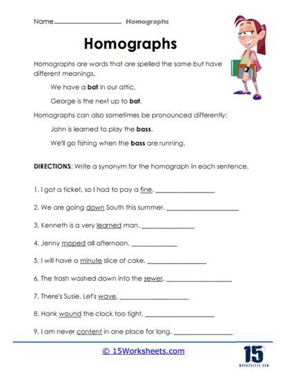 Engaging Homographs Worksheets for Effective Language Learning