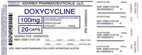 Doxycycline Hyclate (Aidarex Pharmaceuticals LLC): FDA Package Insert