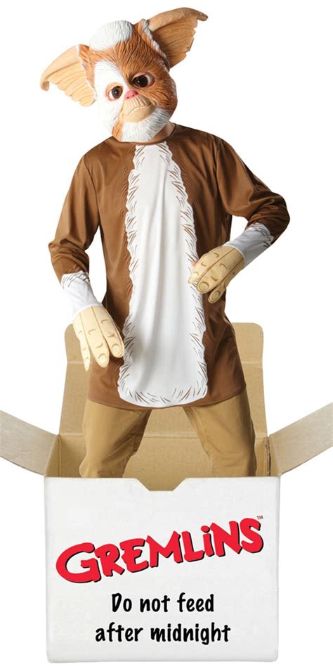 Gremlin Gizmo Mens Fancy Dress 80s Halloween Movie 1980s Adult Costume + Mask | eBay