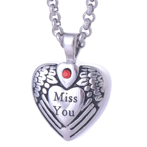 316L Stainless Steel Pet Urns Cremation Jewelry Ashes Pendant Necklace Memorial Keepsake LY005 ...