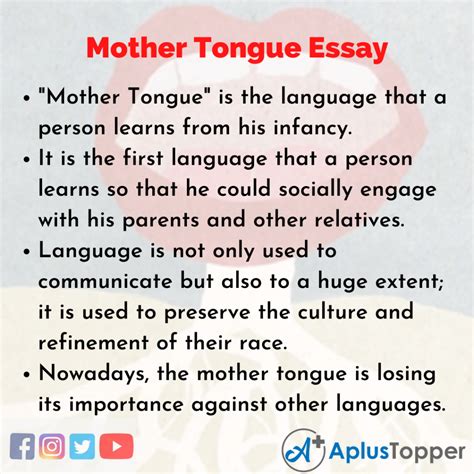 Mother Tongue Essay | Essay on Mother Tongue for Students and Children ...