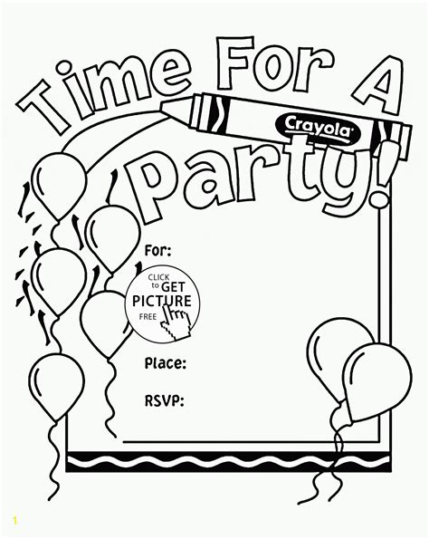 Birthday Party Coloring Pages for Kids | divyajanan