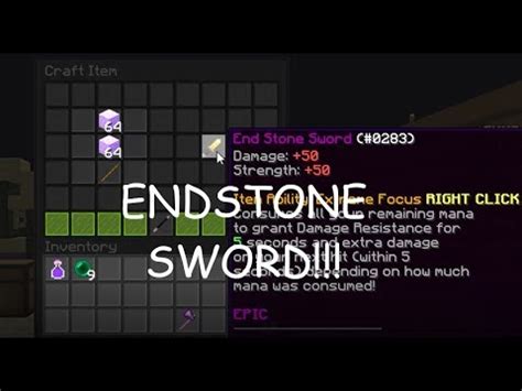 ENDSTONE SWORD SHOWCASE!!! - Hypixel Skyblock (2019) - YouTube