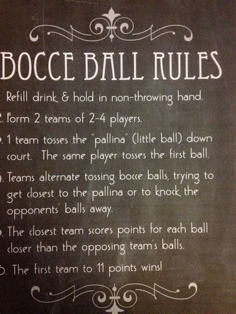 Printable Bocce Ball Rules and Signs for Wedding by KnottedLife | Bocce ...