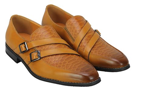 Mens Leather Lined Monk Strap Slip on Shoes Smart Italian Style Retro Loafers | eBay