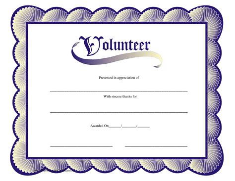 Volunteer Certificate Templates - Sarseh.com