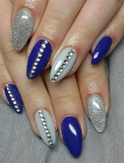 The shape! (With images) | Diamond nail designs, Royal blue nails designs, Blue nail designs