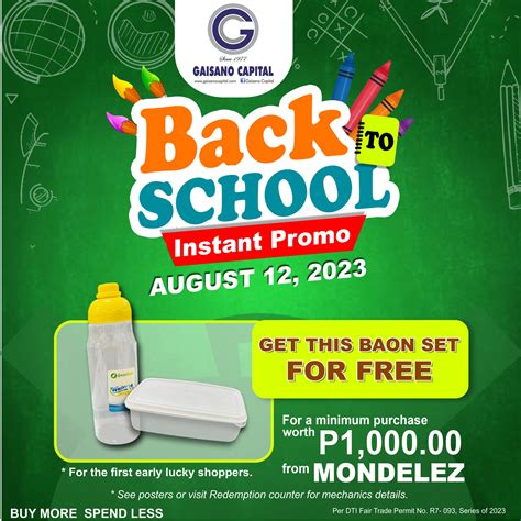 Back to School Instant Promo – Gaisano Capital