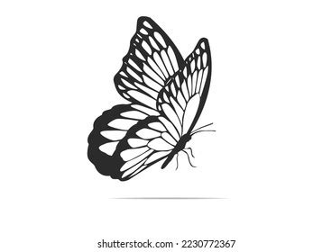 Side Butterfly Hand Drawn Vector Stock Vector (Royalty Free) 2230772367 ...