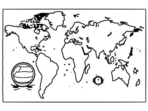 World Map Coloring Page · Creative Fabrica