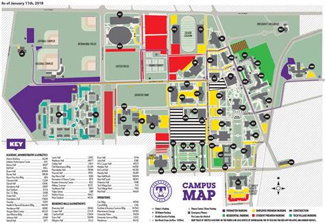 Tennessee Tech University Campus Map - Tourist Map Of English