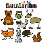 Stick Forest Animals Clip Art Set – Daily Art Hub // Graphics, Alphabets & SVG