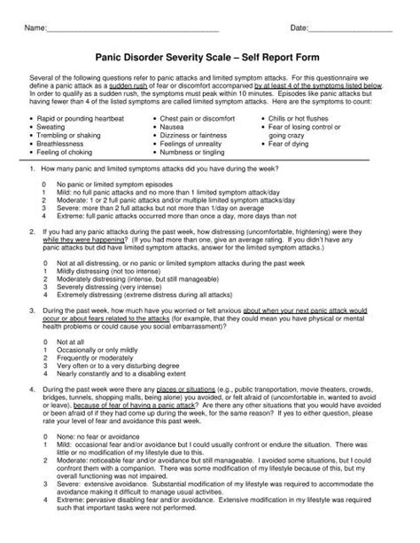 Panic Disorder Severity Scale - Goodmedicine.org.uk