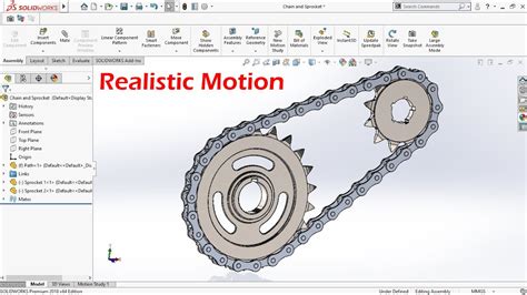 Chain and Sprocket Design Assembly and Motion Study : Solidworks Tutorial - YouTube