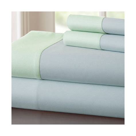 4-Piece Colorblock 400 Thread Count Superior Combed Cotton Sheet Set ...