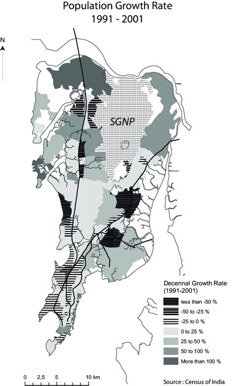 5. Population growth in greater Mumbai, 1991-2001. | Download Scientific Diagram