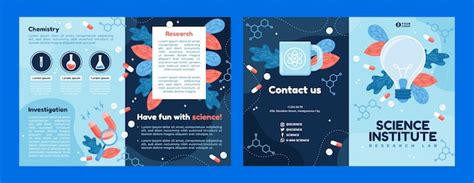 Free Vector | Flat brochure template for science research