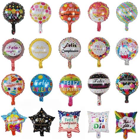 50pcs/lot 10inch Round Feliz Cumpleanos Spanish Happy Birthday Balloons Mylar Foil Bal… in 2021 ...