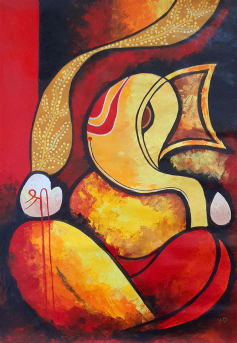 GANESHA PAINTING Hindu God Painting Indian Art Ganesha Art | Etsy India