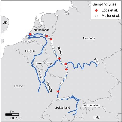 Rhine River On Europe Map