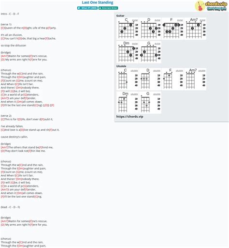 Chord: Last One Standing - Emerson Drive - tab, song lyric, sheet ...