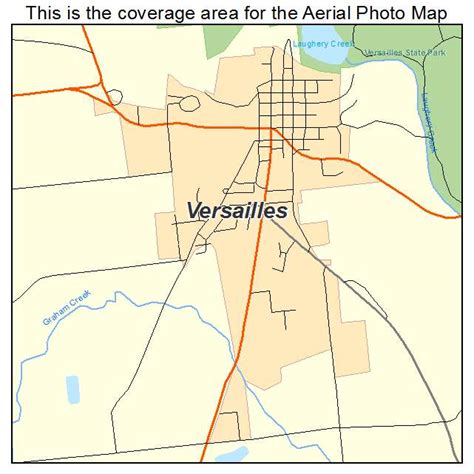 Aerial Photography Map of Versailles, IN Indiana