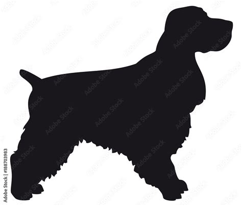 Cocker Spaniel - Vector black dog silhouette isolated Stock Vector | Adobe Stock