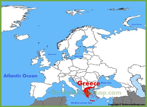 Greece location on the Europe map - Ontheworldmap.com