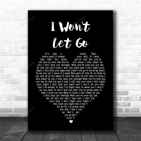 Rascal Flatts I Won't Let Go Black Heart Song Lyric Music Art Print - Canvas Print Wall Art Home ...